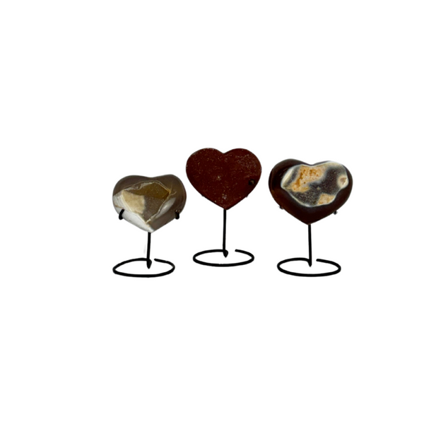 Agate Druzy Hearts On Stand (8611) - 3.16 kg