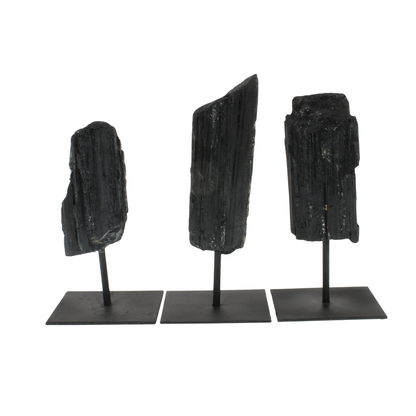 Rough Black Tourmaline on Stand