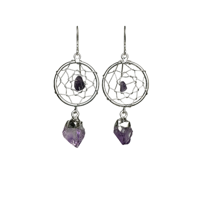 Amethyst Dream Catcher Earrings