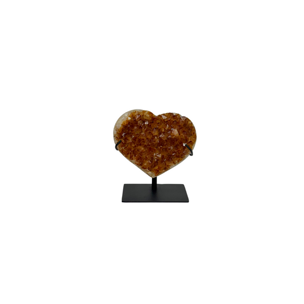 Citrine Hearts On Stand (8847) - 2.02 kg