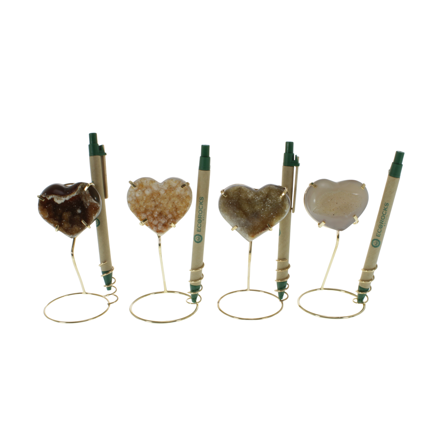 Agate Heart Pen Holder (4pcs)
