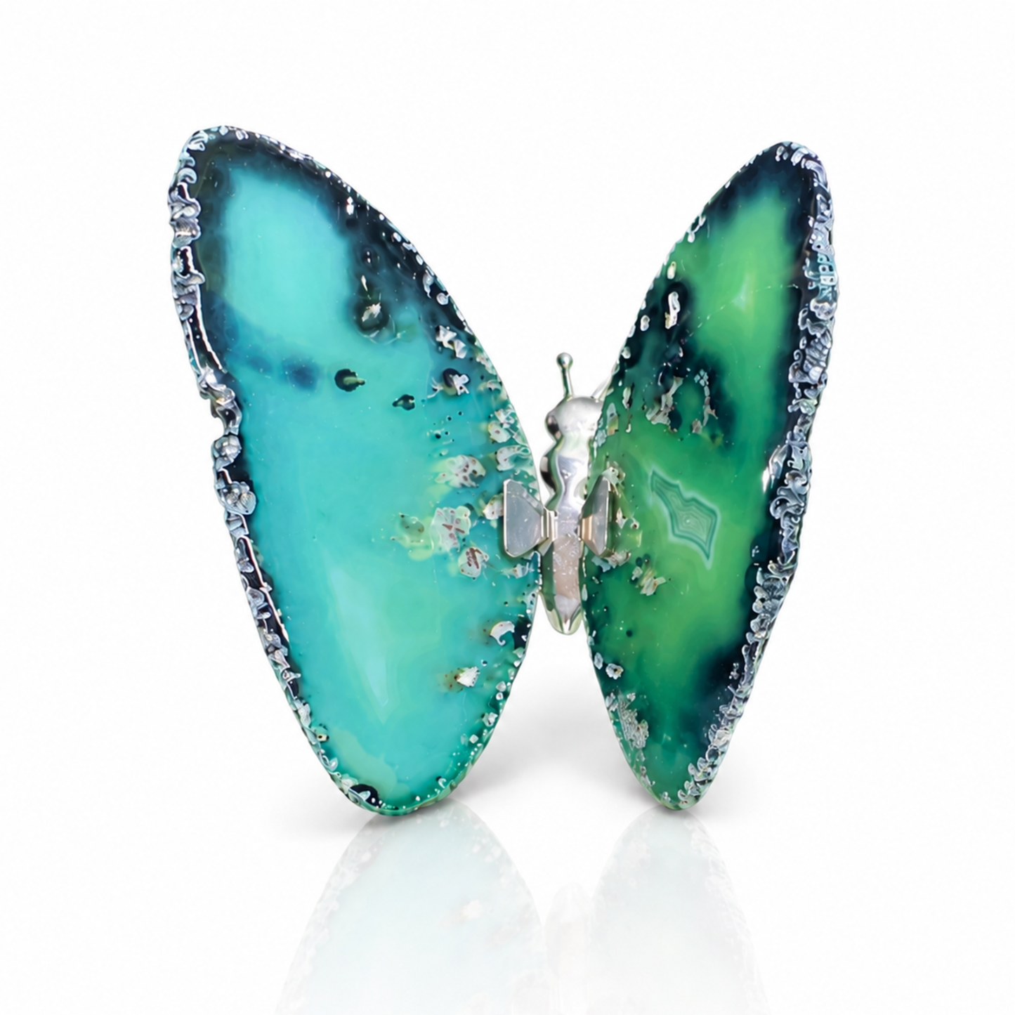 Green Agate Butterfly Decor (by pc)