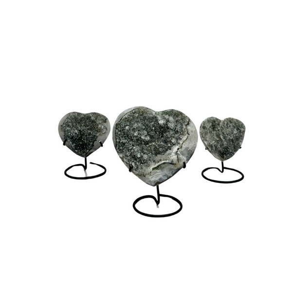 Amethyst Flower Hearts On Stand (8849) - 2.5 kg