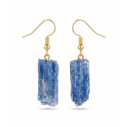 Raw Blue Kyanite Blade Earring