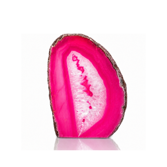 Pink Agate Candle Holder and Pen Holder (by pc)