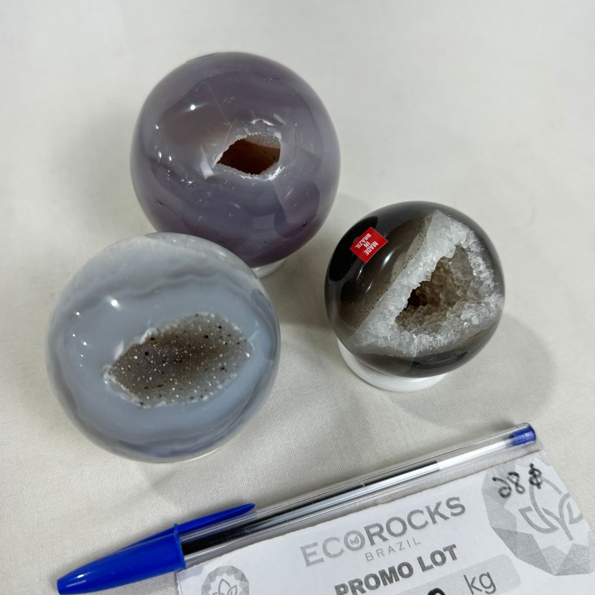 Agate Druzy Polished Spheres (8351) - 1.08kg