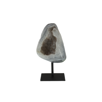 Agate Druzy Geode on Metal Stand (2.1kg)