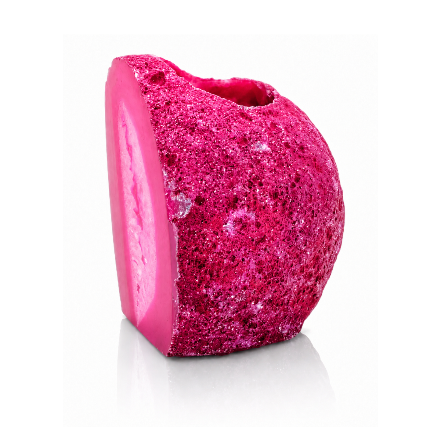 Pink Agate Candle Holder and Pen Holder (by pc)