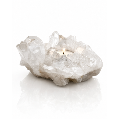 Clear Quartz Cluster Candle Holder (by pc)