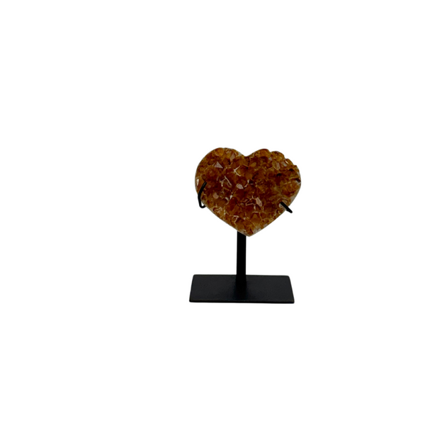 Citrine Hearts On Stand (8847) - 2.02 kg