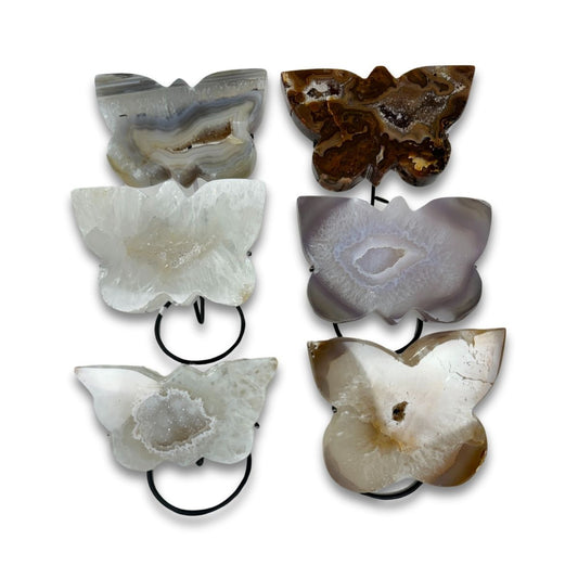 Agate Druzy Butterflies on Stands (8417) - 2.54kg