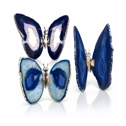 Blue Agate Butterfly Decor (by pc)