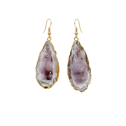 Agate Geode Plated Earring