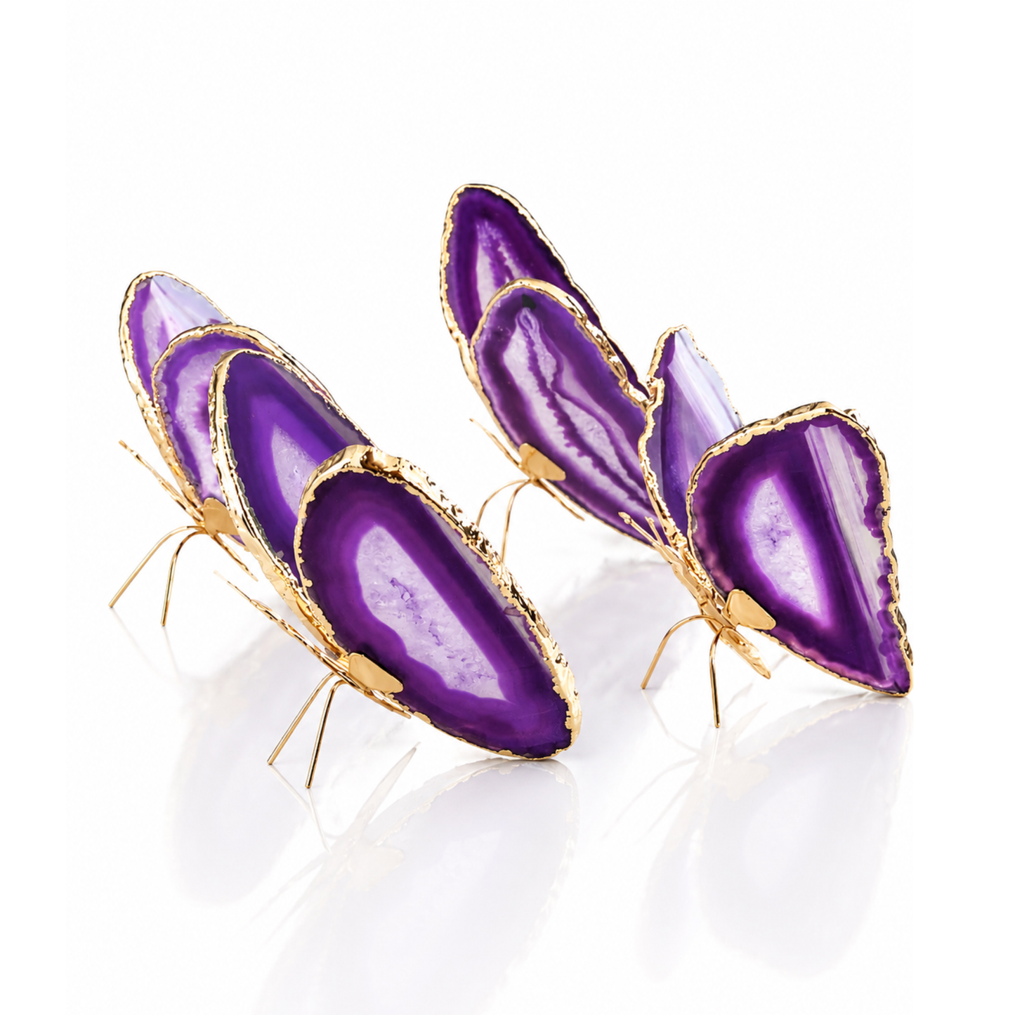 Purple Agate Butterfly Decor - Gold (by pc)