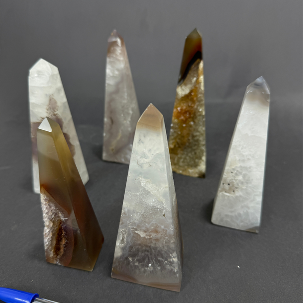 Agate Druzy Obelisks (8001) - 1.8kg