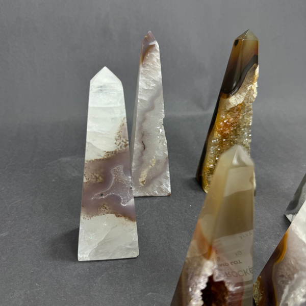 Agate Druzy Obelisks (8001) - 1.8kg