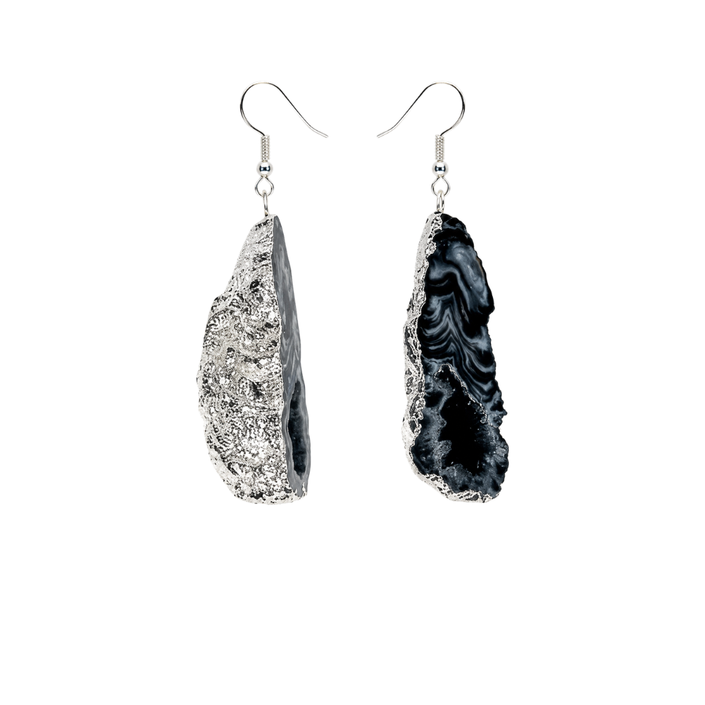 Agate Geode Plated Earring