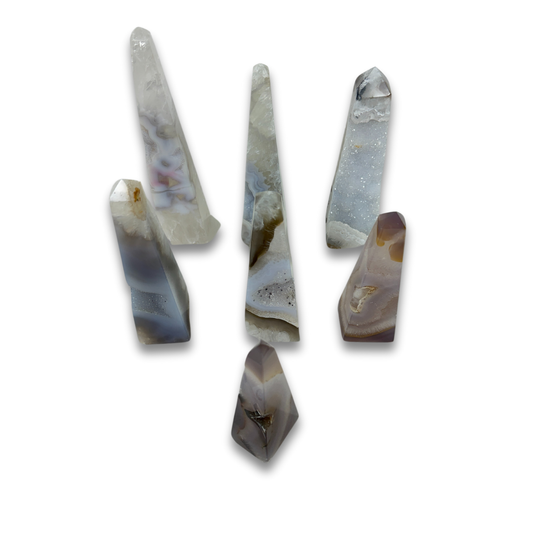 Agate Druzy Obelisks (8424) - 3.03kg