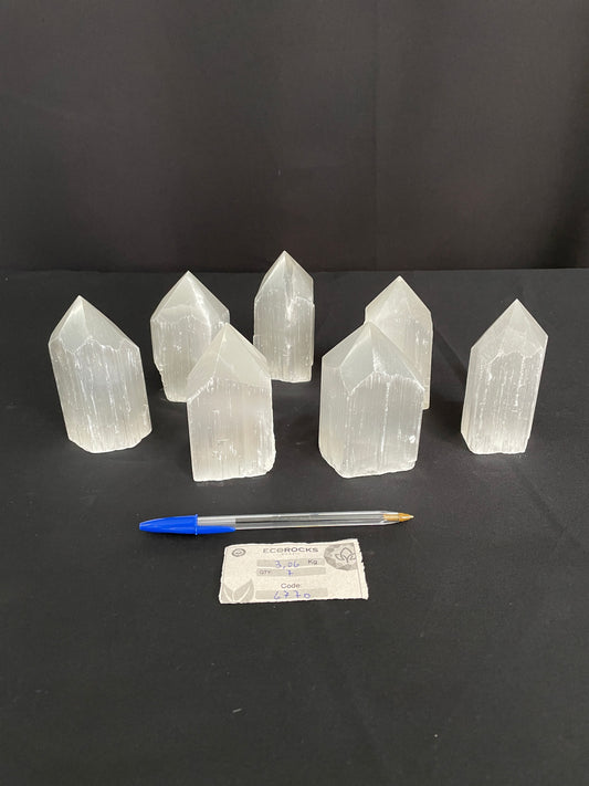 Selenite Top Polished Points (6770) - 3,06 kg