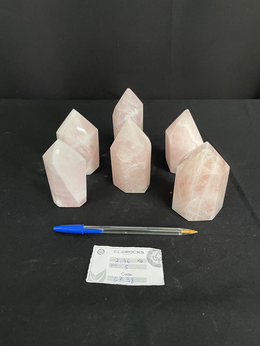 Rose Quartz Polished Points (6798) - 2,36 kg