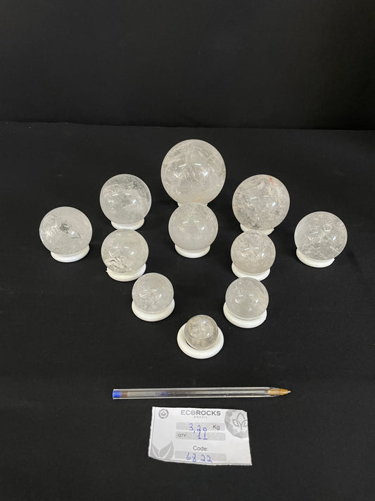 Clear Quartz Polished Spheres (6822) - 3,2 kg