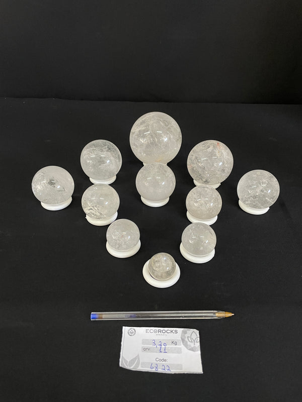 [PROMO LOT] Clear Quartz Polished Spheres (6822) - 3,2 kg
