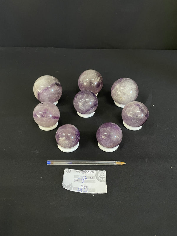[PROMO LOT] Phantom Amethyst Polished Spheres (6826) - 2,57 kg