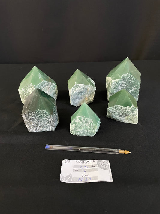 Green Quartz Top Polished Points (6837) - 2,91 kg