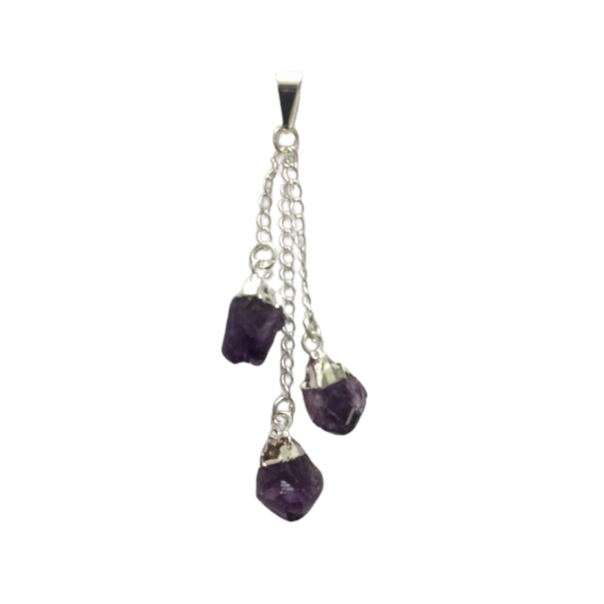 Amethyst Triple Dangle Points Pendant (plated)