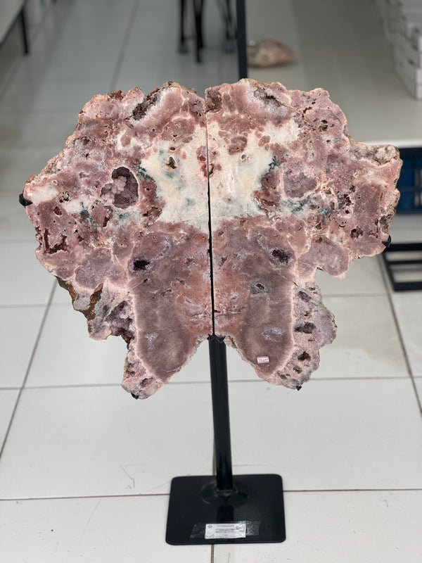 [PROMO LOT] Special Piece -  Pink Amethyst Butterfly On Metal Base (7080) - 34,6 kg