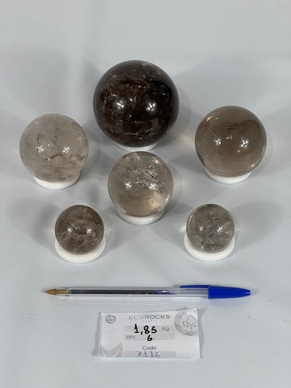 [PROMO LOT] Smoky Quartz Polished Spheres (7115) - 1,85 kg