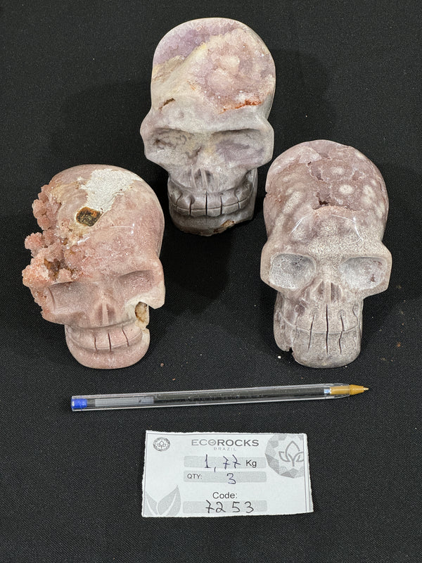 [PROMO LOT] Pink Amethyst Skulls (7253) - 1,77 kg