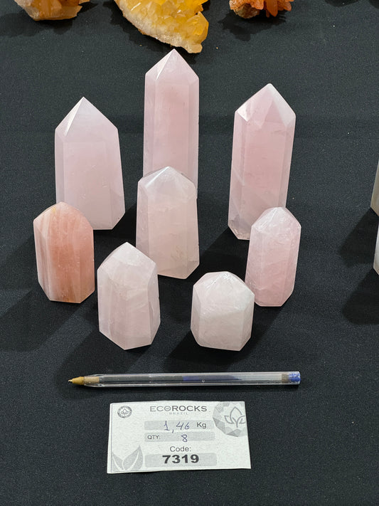 Rose Quartz Polished Points (7319) - 1,46 kg