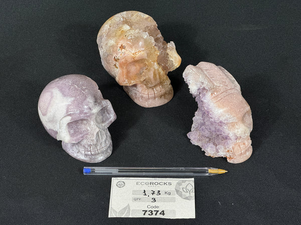 [PROMO LOT] Pink Amethyst Skulls (7374) - 1.73 kg
