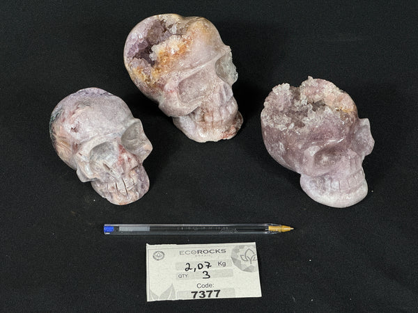 [PROMO LOT] Pink Amethyst Skulls (7377) - 2.07 kg