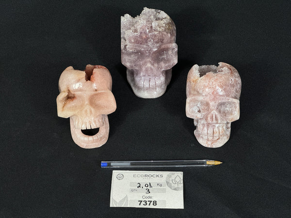 [PROMO LOT] Pink Amethyst Skulls (7378) - 2.01 kg