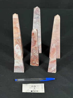 [PROMO LOT] Pink Amethyst Druzy Obelisks  (7419) - 2,06 kg