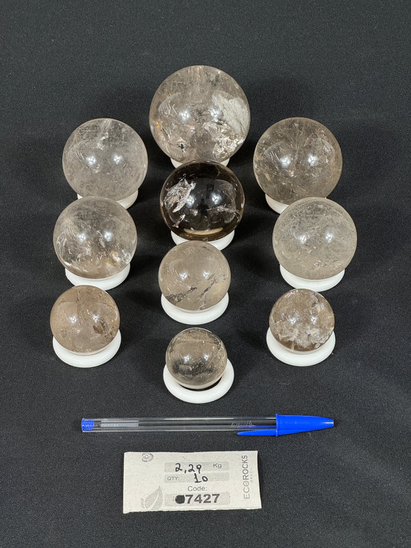 [PROMO LOT] Smoky Quartz Polished Spheres (7427) - 2,29 kg