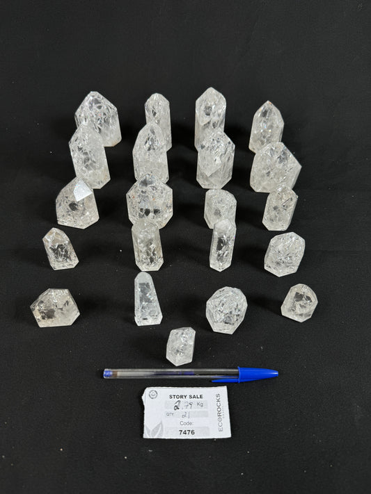 Clear Quartz Crackled Polished Points (7476) - 2,79 kg