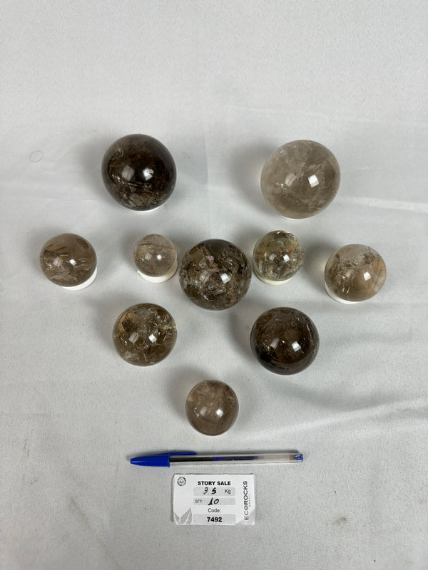 [PROMO LOT] Smoky Quartz Spheres (7492) - 3,5 kg