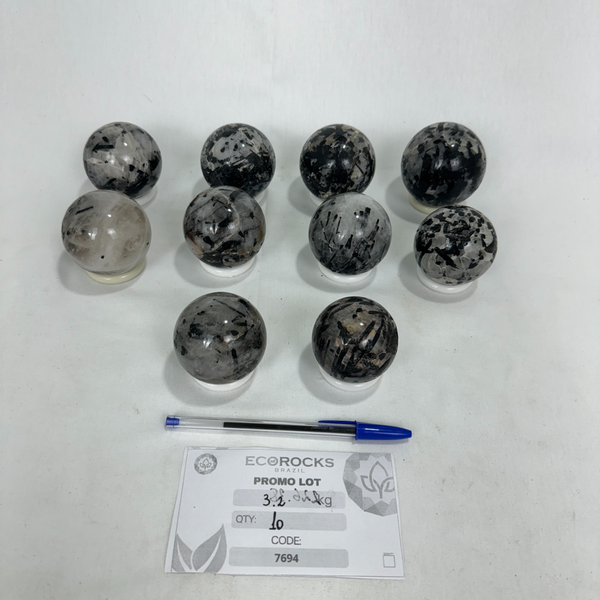 Black Tourmaline Spheres on matrix (7694) - 3,2 kg