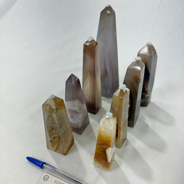 Agate Druzy Obelisks (7301) - 2.65kg