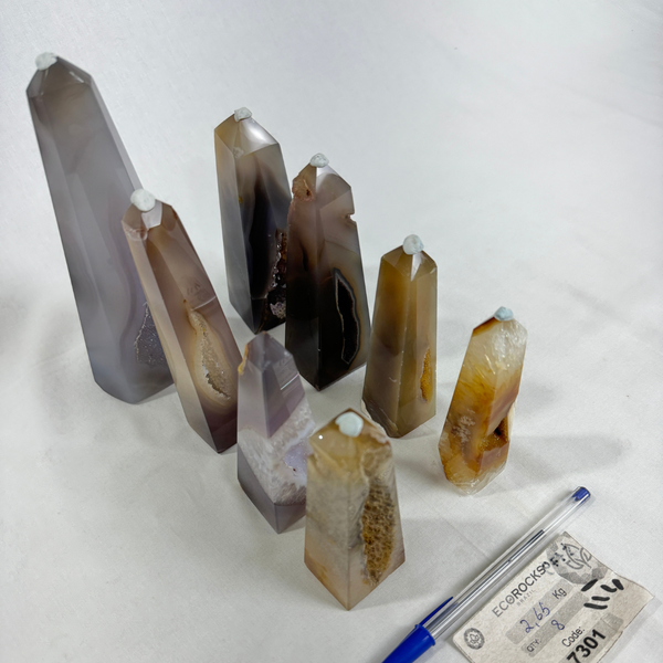 Agate Druzy Obelisks (7301) - 2.65kg