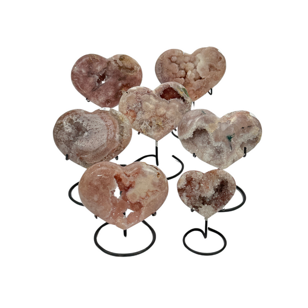 Pink Amethyst Hearts on Stands (8219) - 2.57 kg