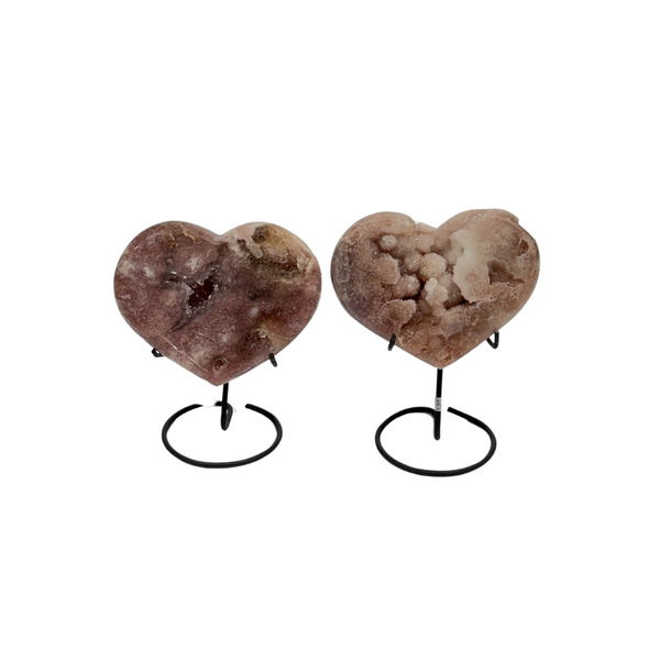 Pink Amethyst Hearts on Stands (8219) - 2.57 kg