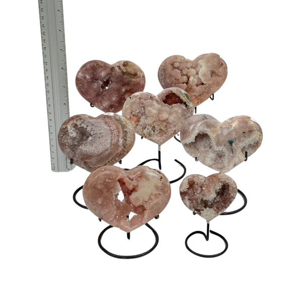 Pink Amethyst Hearts on Stands (8219) - 2.57 kg