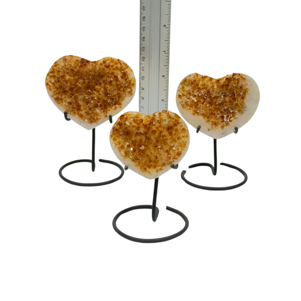 Citrine Druzy Hearts On Stands  (8246) - 1 kg