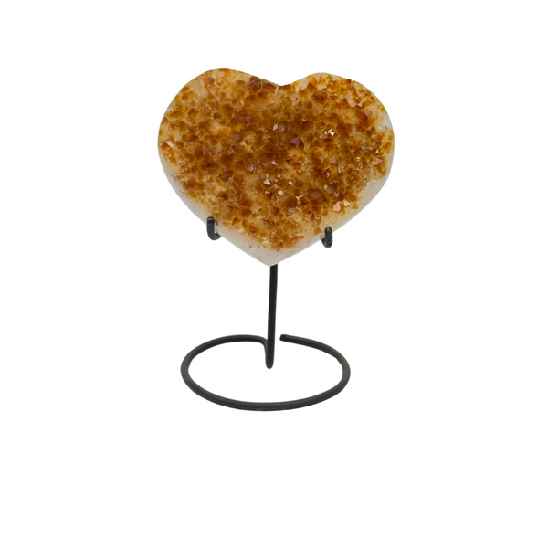 Citrine Druzy Hearts On Stands  (8246) - 1 kg