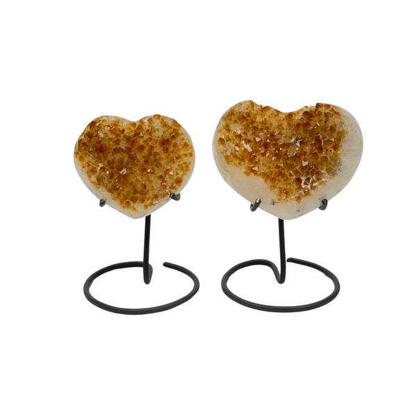 Citrine Druzy Hearts On Stands  (8246) - 1 kg