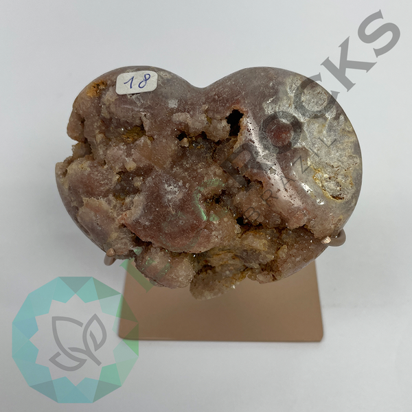 Pink Amethyst Hearts On Metal Base (8460) - 2.52 kg